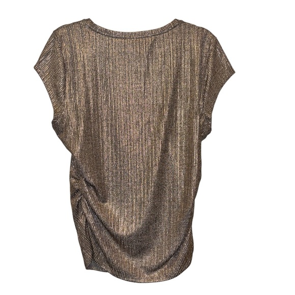 White House Black Market Metallic Silver Blouse - Picture 5 of 5